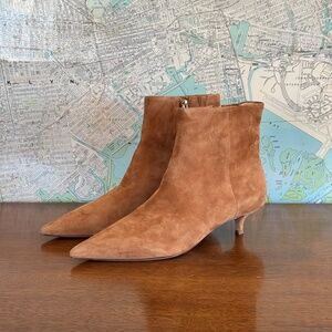 Veronica Beard Filomena Suede Kitten Heel Boots – Hazelwood – Size 9M